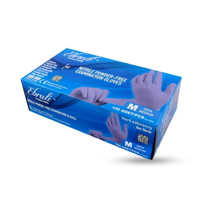 EBRULI nitrilové rukavice M 100 ks nepúdrované modré