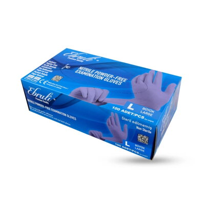 EBRULI nitrilové rukavice L 100 ks nepúdrované modré