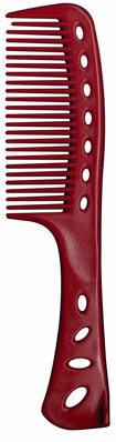 Y.S. PARK 601 hrebeň pre umývanie a farbenie vlasov červený - 225 mm