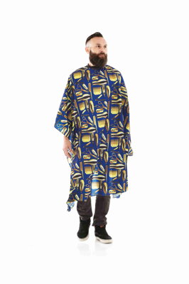 THE BARBER pláštenka Twin Blue 140 x 160 cm uchytenie okolo krku na cvočky