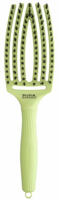 OLIVIA GARDEN Finger Brush kefa na vlasy masážna 6-radová stredná Green Pistachio 