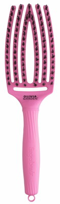 OLIVIA GARDEN Finger Brush kefa na vlasy masážna 6-radová stredná Pink Granita 