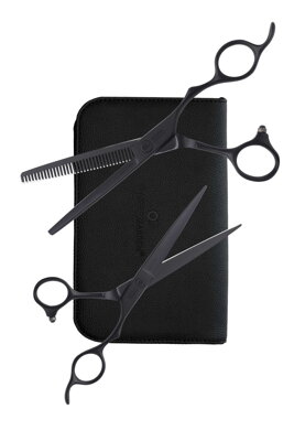 OLIVIA GARDEN Silk Cut Pro Matt Black Set 6,5" + 6,35" kadernícke nožnice