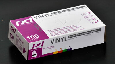 EUROMEDIS PD ochranné rukavice vinyl 100 ks ´S´ nepúdrované