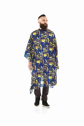 THE BARBER pláštenka Twin Blue 140 x 160 cm uchytenie okolo krku na cvočky