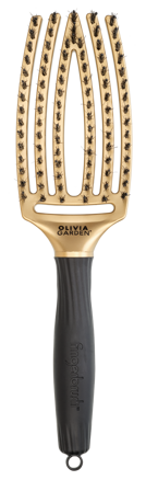 OLIVIA GARDEN Finger Brush kefa na vlasy masážna 6-radová stredná Gold