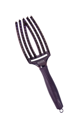 OLIVIA GARDEN Finger Brush kefa na vlasy masážna 6-radová stredná Violet Amethyst