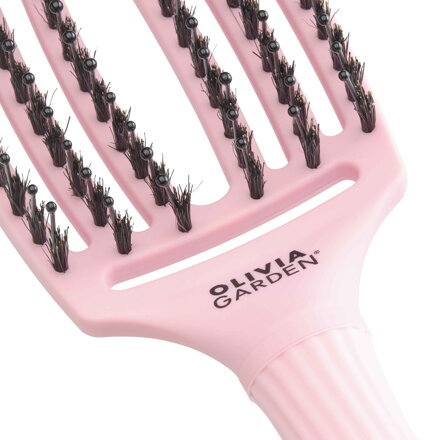 OLIVIA GARDEN Finger Brush Think Pink Jaipur Rose kefa na vlasy masážna 6-radová stredná