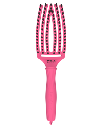 OLIVIA GARDEN Finger Brush kefa na vlasy masážna 6-radová stredná Hot Pink