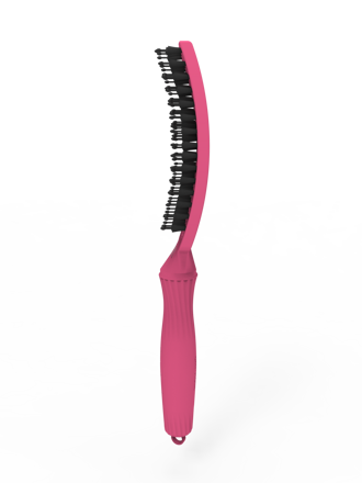 OLIVIA GARDEN Finger Brush kefa na vlasy masážna 6-radová stredná Hot Pink