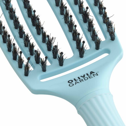 OLIVIA GARDEN Finger Brush kefa na vlasy masážna 6-radová stredná Blue Sky