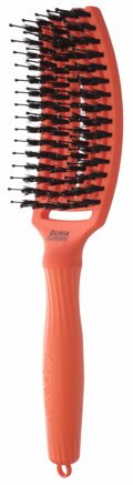 OLIVIA GARDEN Finger Brush kefa na vlasy masážna 6-radová stredná Orange Spritz 