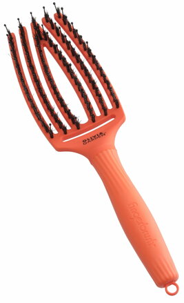 OLIVIA GARDEN Finger Brush kefa na vlasy masážna 6-radová stredná Orange Spritz 