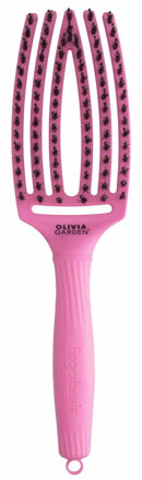 OLIVIA GARDEN Finger Brush kefa na vlasy masážna 6-radová stredná Pink Granita 