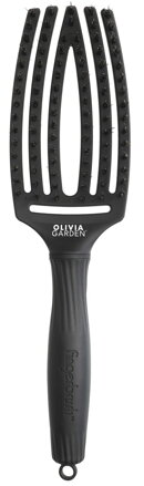 OLIVIA GARDEN Finger Brush kefa masážna 6-radová stredná čierna