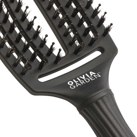 OLIVIA GARDEN Finger Brush kefa masážna 6-radová stredná čierna