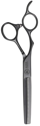 OLIVIA GARDEN Silk Cut 6,35" Matt Black efilačné ľavácke kadernícke nožnice 35 zubov