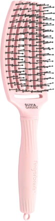 OLIVIA GARDEN Finger Brush Pink Double Bristles kefa na vlasy masážna 6-radová stredná dvojité plastové piny